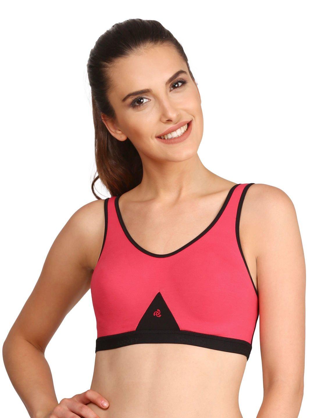 jockey pink slip-on active sports bra 1376