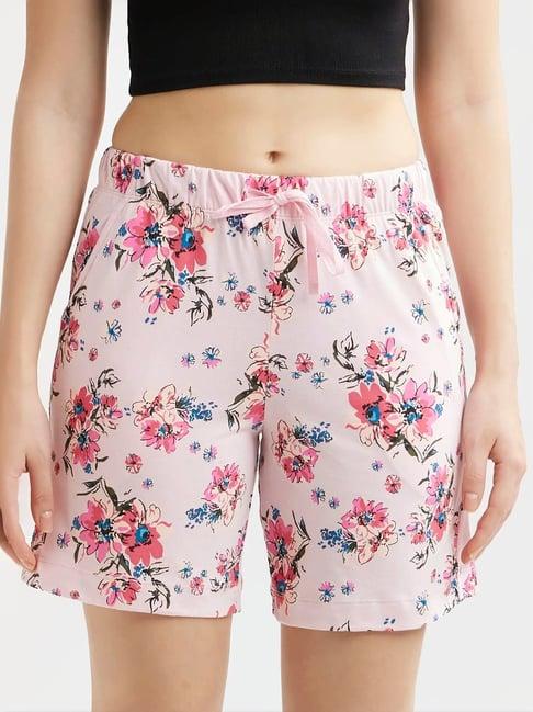 jockey rx65 women's super combed cotton printed shorts with convenient side pockets(prints may vary)