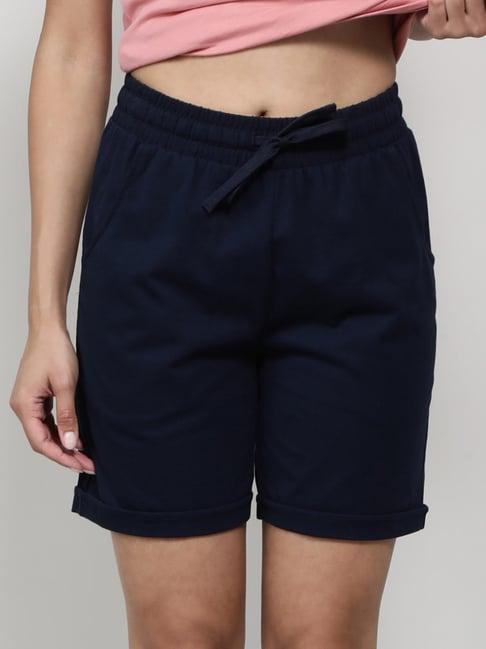 jockey space blue mid rise sports shorts