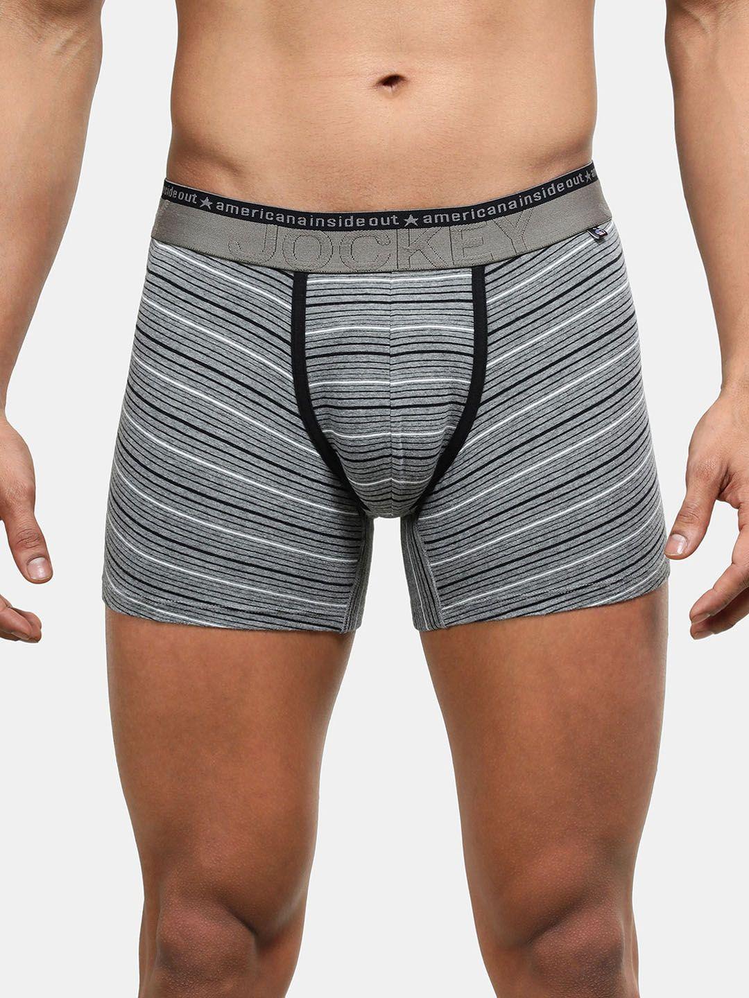 jockey striped ultra soft cotton trunk us68-0105-mgrml