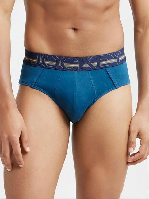 jockey us14 teal super combed cotton briefs with ultrasoft waistband (waistband color may vary)