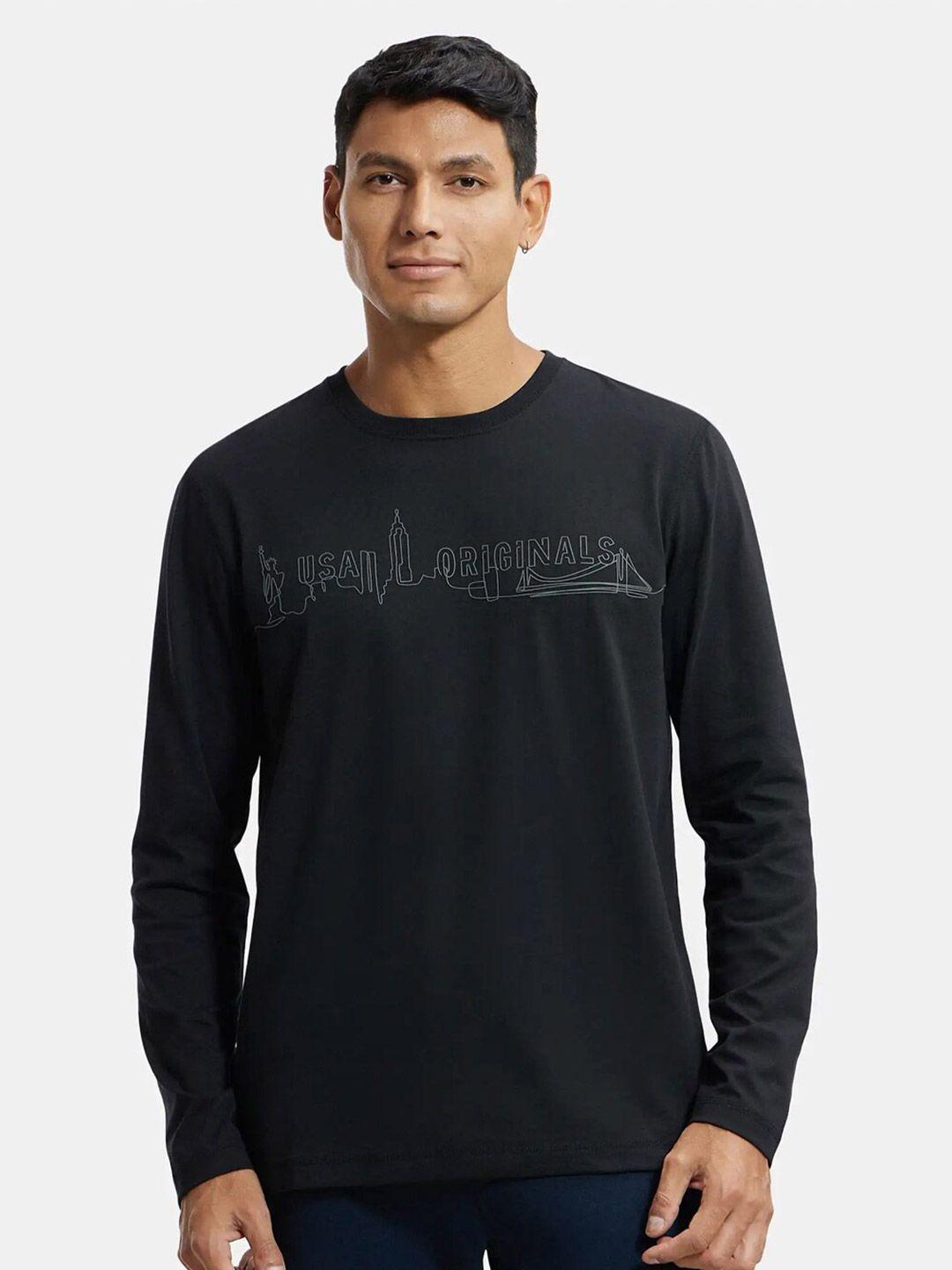 jockey usa originals printed round neck full sleeves cotton t-shirt