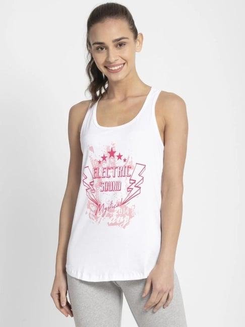 jockey white graphic print tank top (colors & prints may vary)