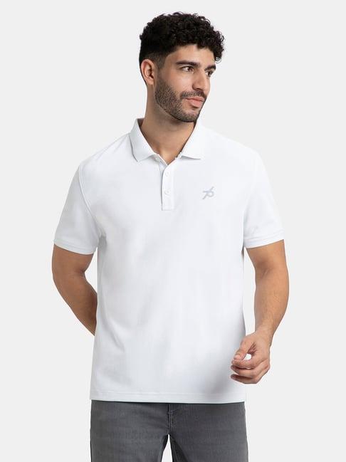 jockey white regular fit polo t-shirt