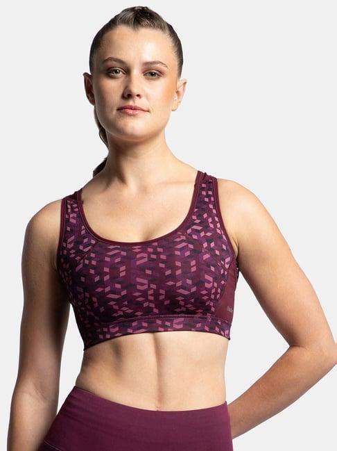 jockey wine non wired padded sports bra - mi03 (prints may vary)