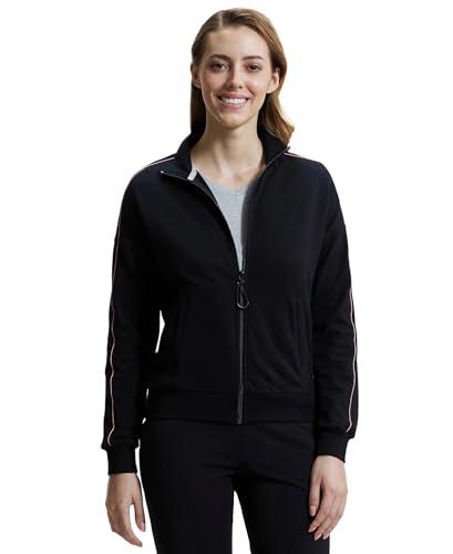 jockey women's regular fit jacket with ribbed cuff and hem a111_black_s