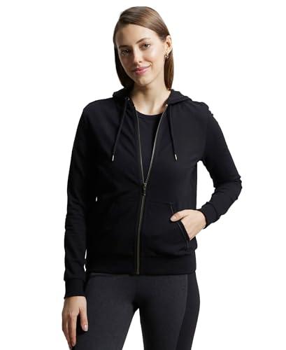 jockey women's relaxed cotton hooded neck hoodie (aw30_black_s_black_s)