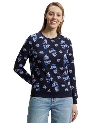 jockey women's relaxed fit sweatshirt with round neck & full sleeves aw68_navy blazer_m