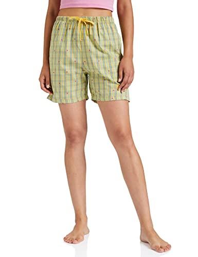 jockey women's shorts (rx15_banana cream assorted checks_s)(color may vary)