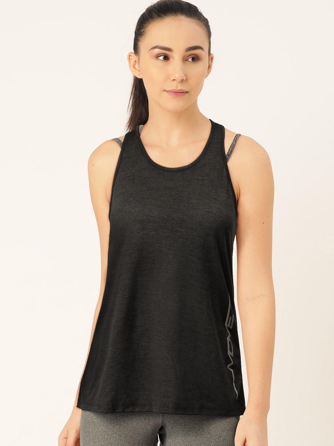 jockey women black solid tank top