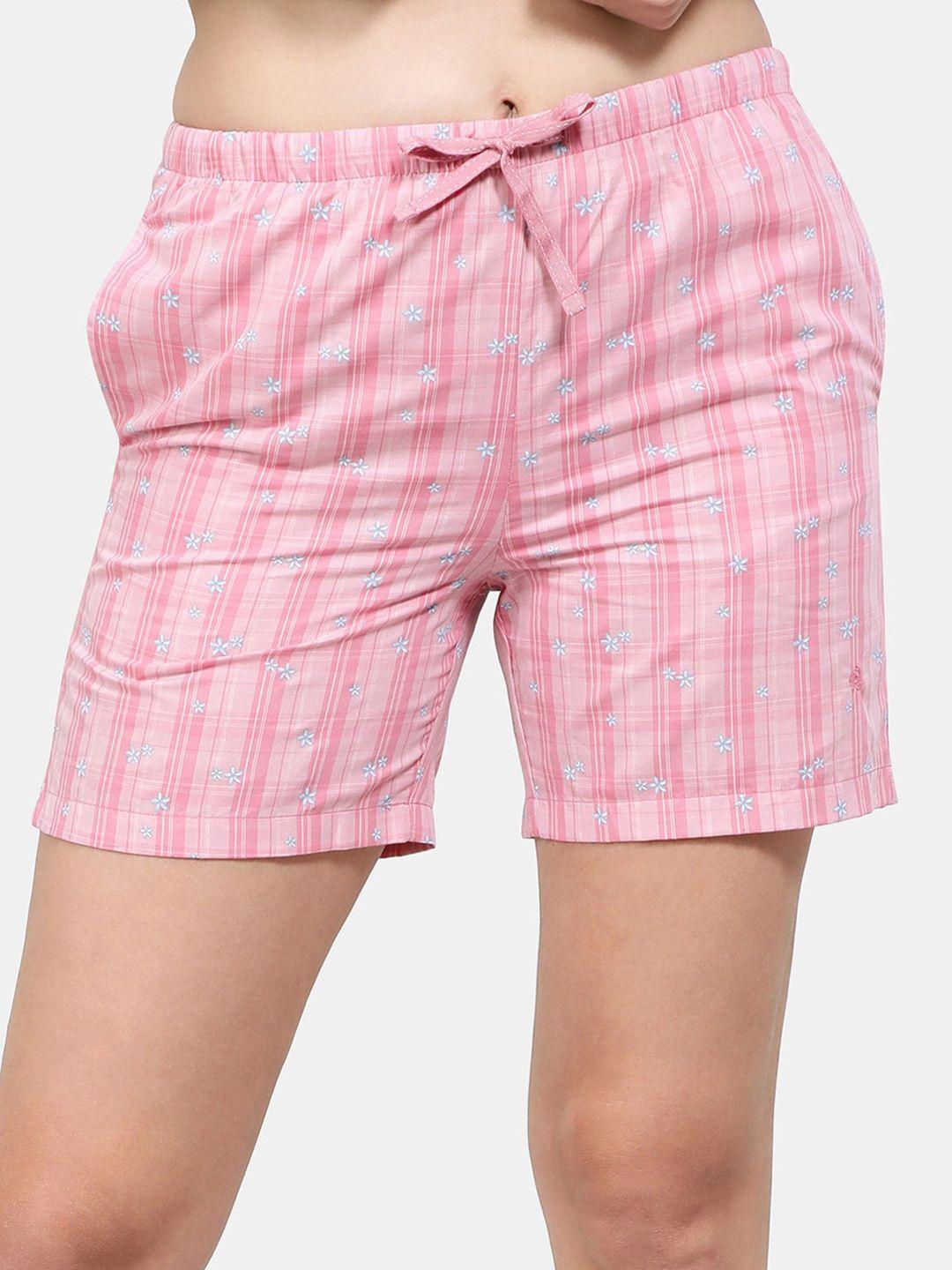 jockey women checked mid rise cotton shorts