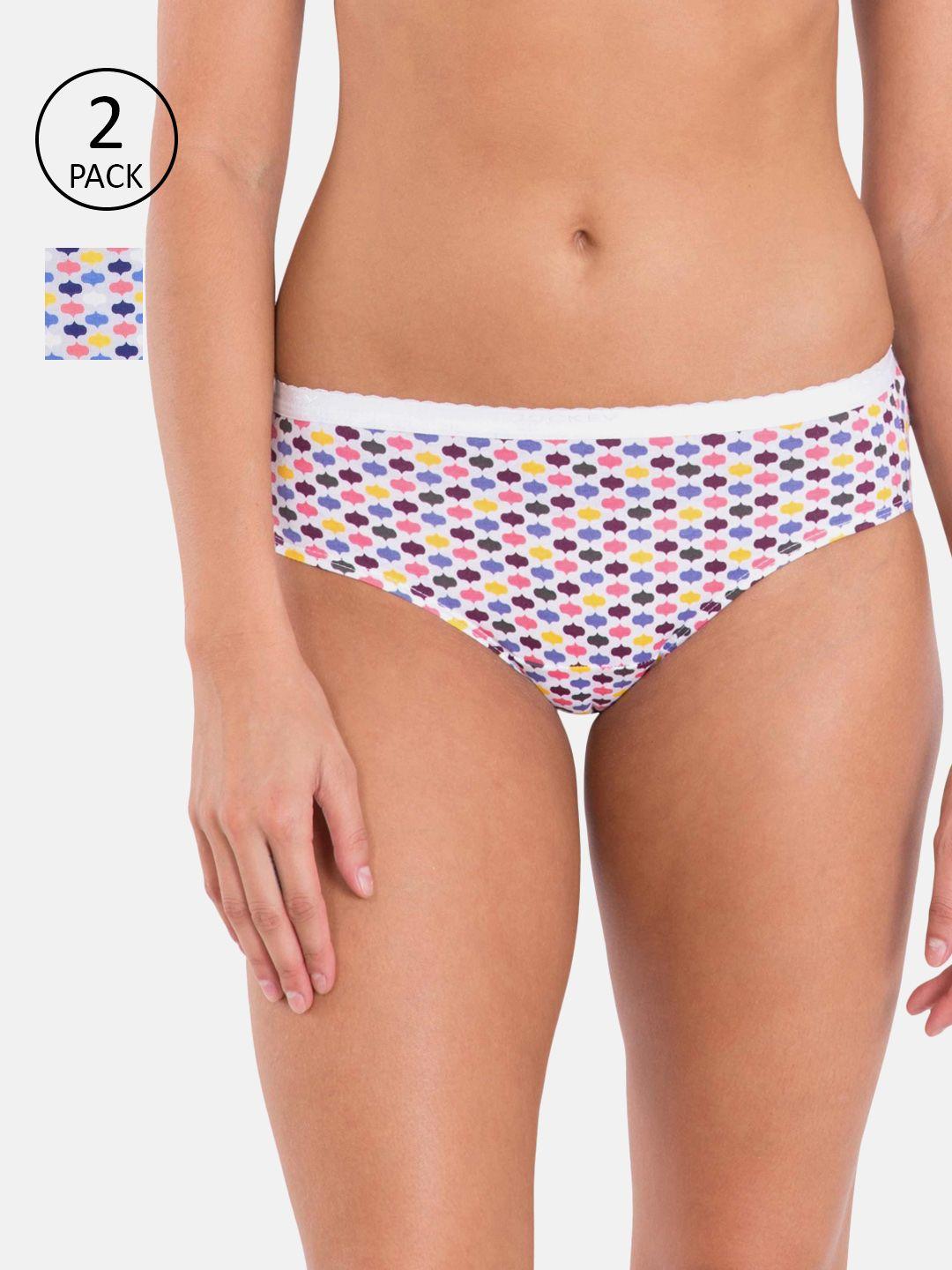 jockey women pack of 2 light prints high coverage cotton hipster briefs 1523