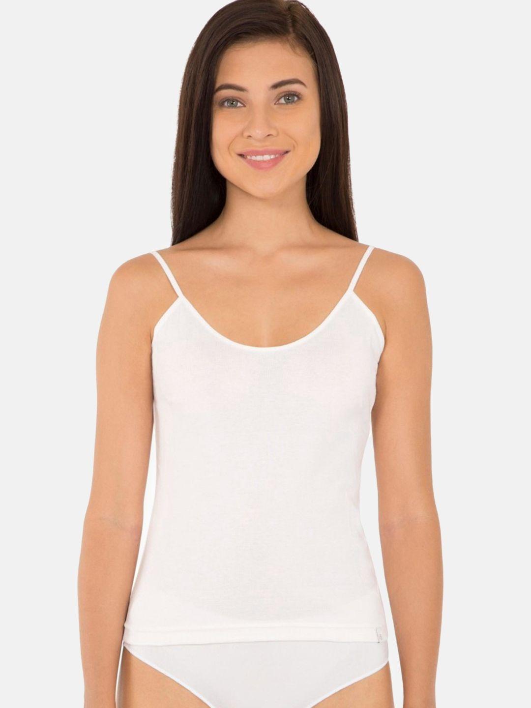 jockey women white solid camisole 1487-0110