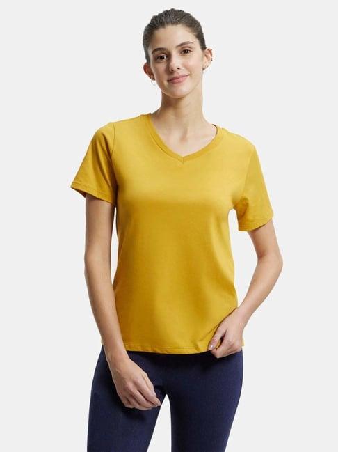 jockey yellow relaxed fit sports t-shirt