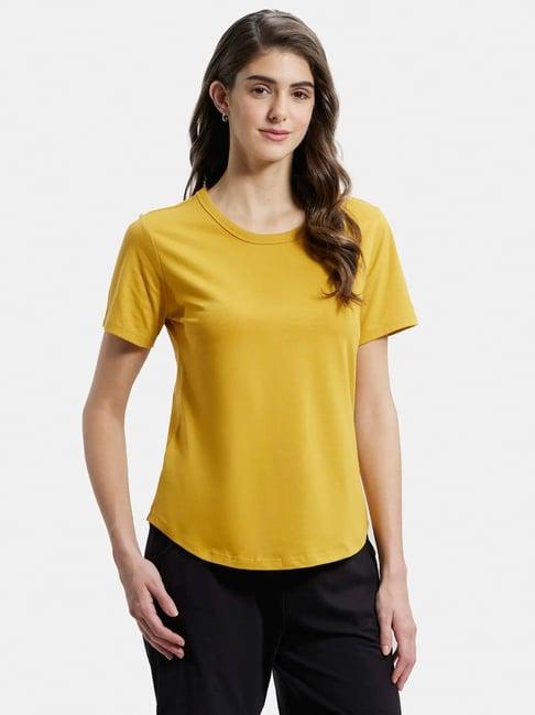 jockey yellow relaxed fit sports t-shirt