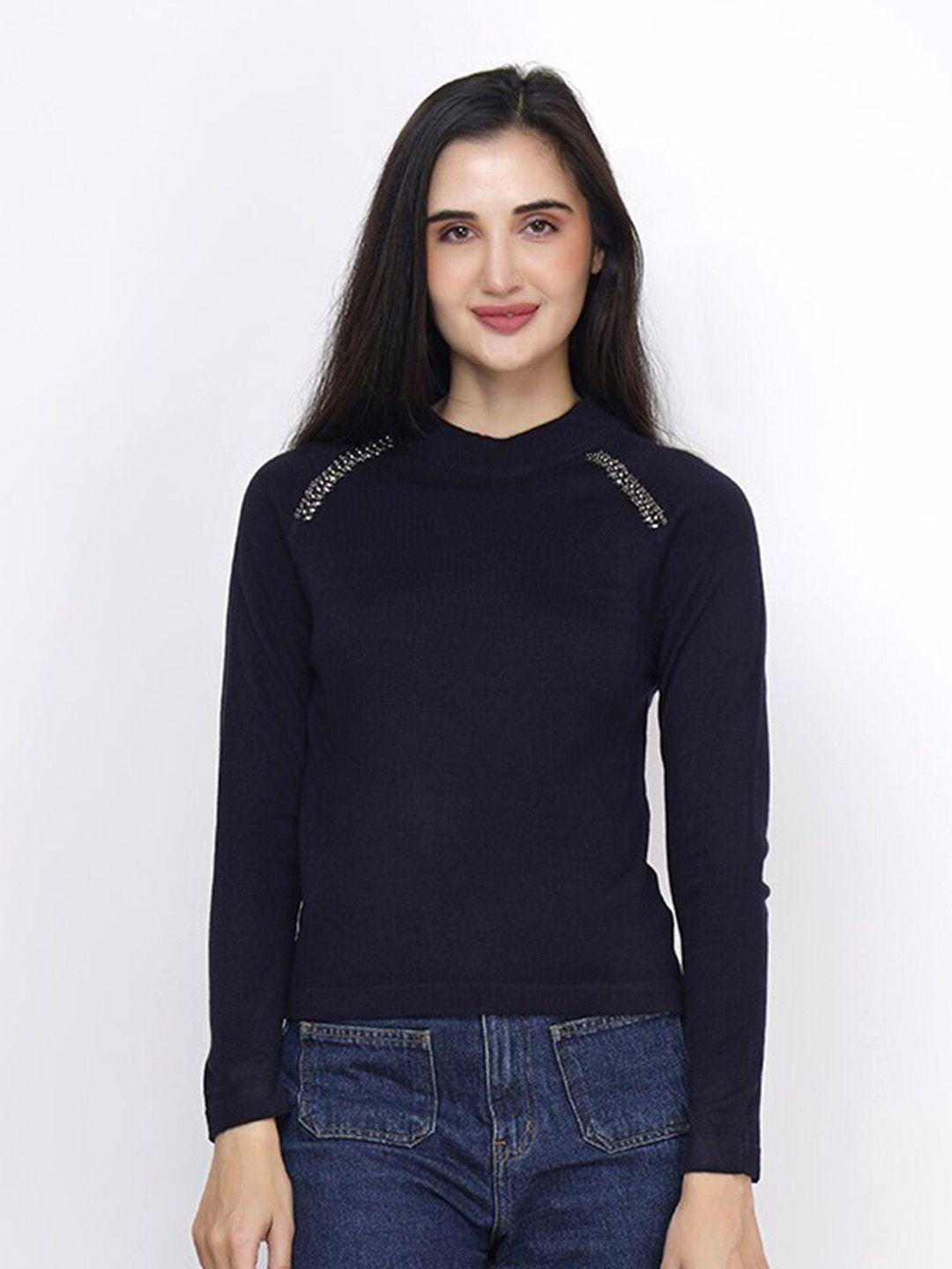 joe hazel embellished acrylic pullover sweater