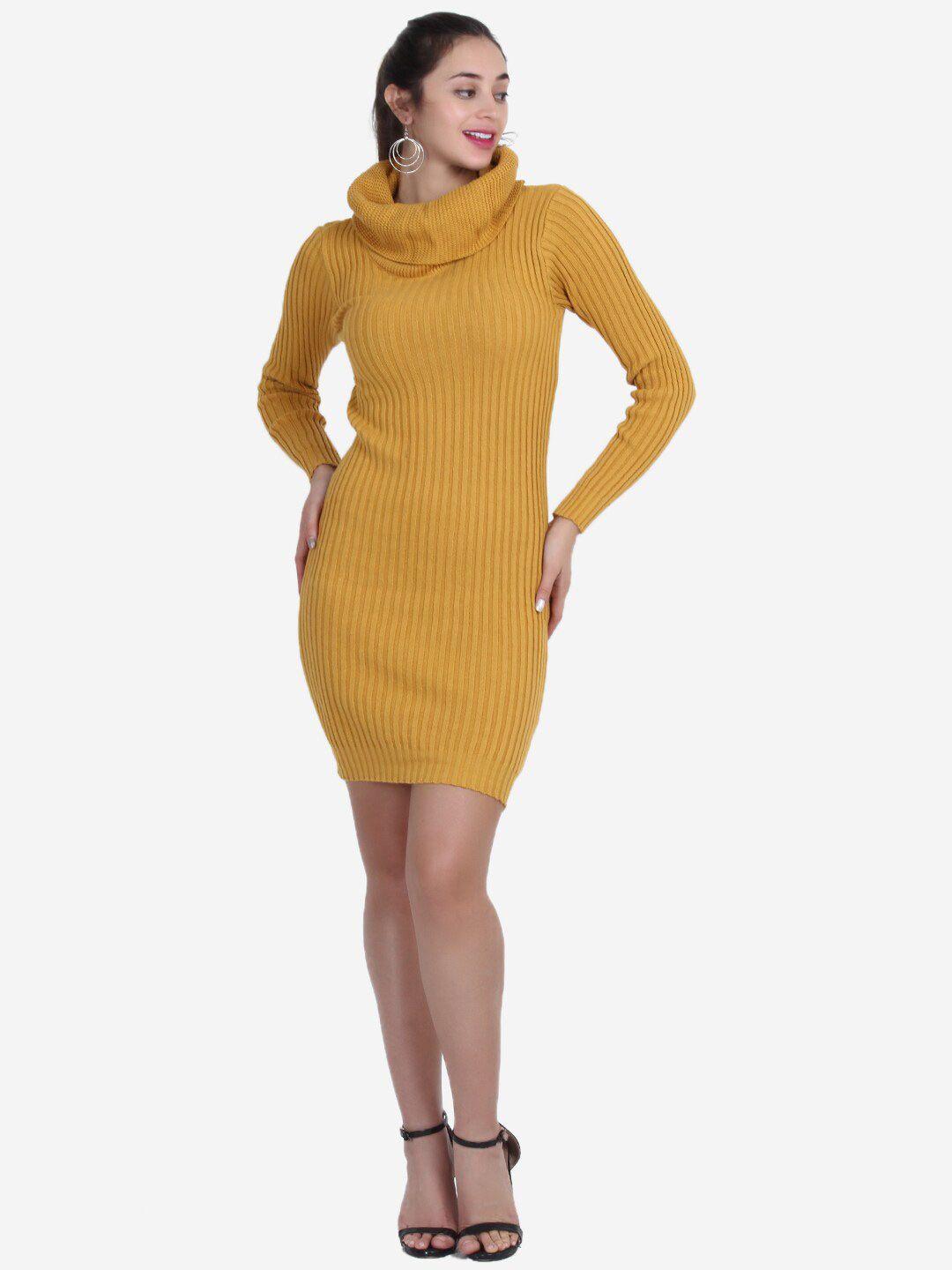 joe hazel mustard yellow striped jumper dress