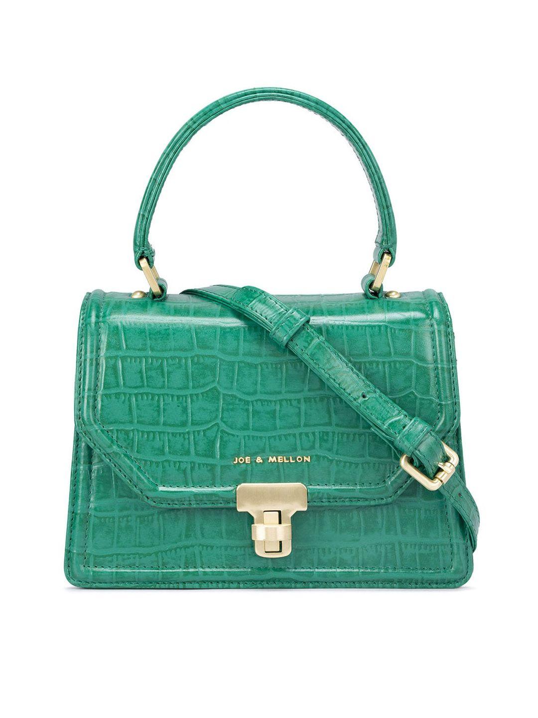 joe & mellon textured leather structured satchel with buckle detail