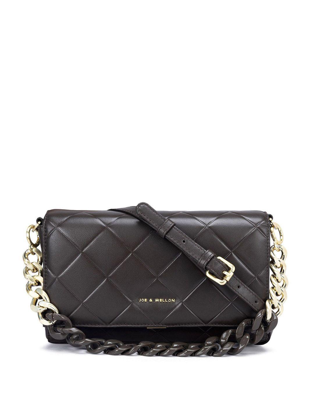 joe & mellon textured leather structured sling bag