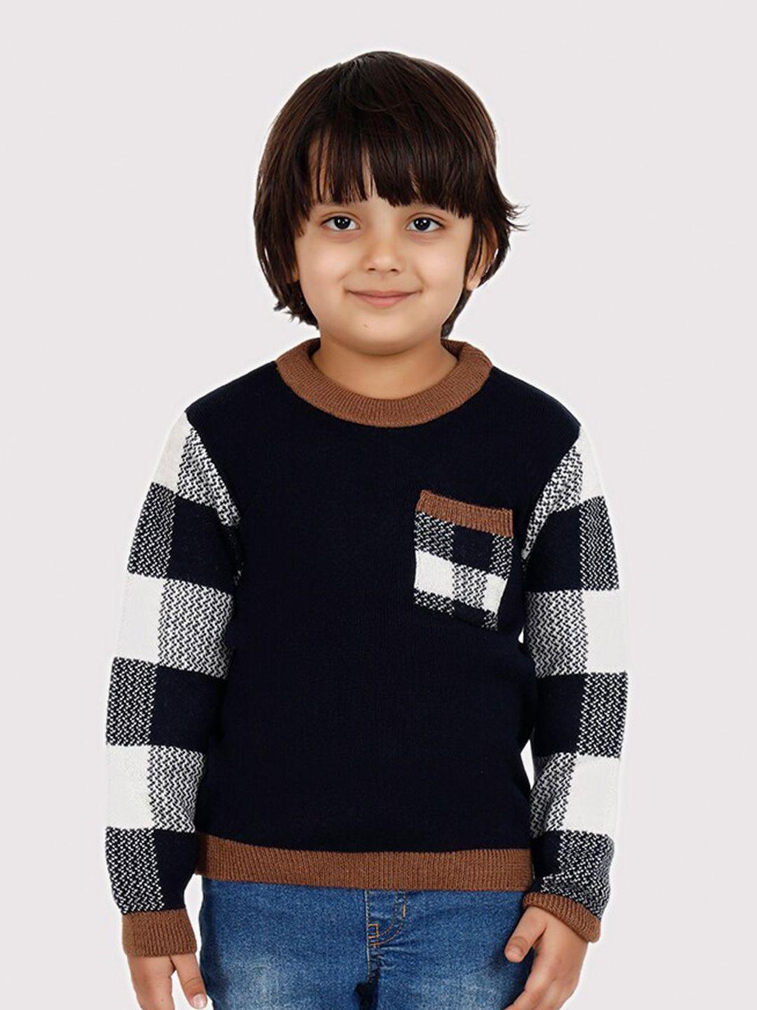 joe hazel boys checked pullover sweater