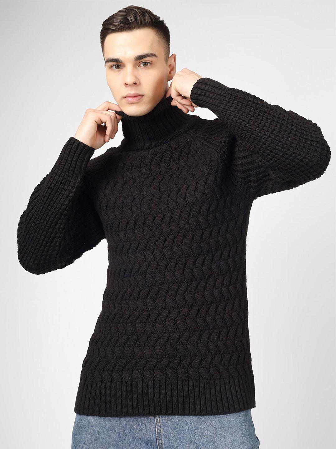 joe hazel cable knit turtle neck long sleeves acrylic pullover sweater