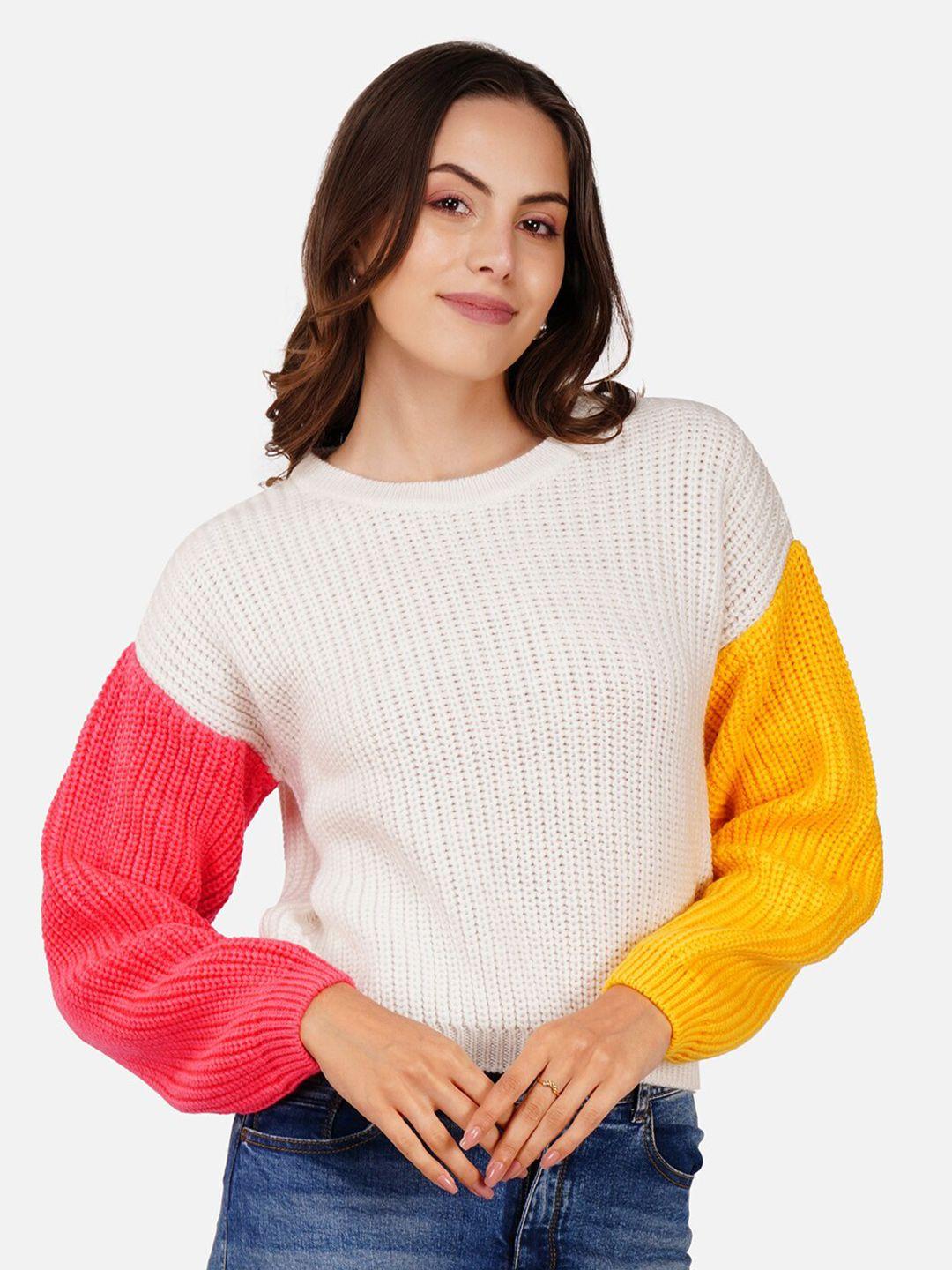 joe hazel colourblocked oversize acrylic pullover