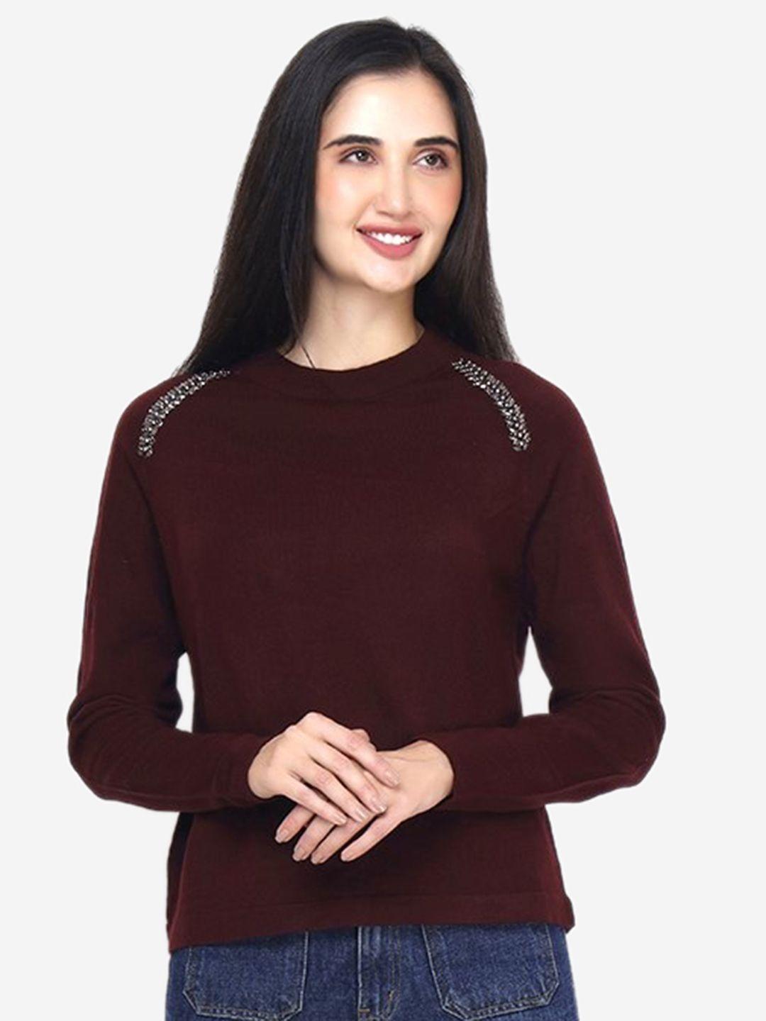 joe hazel embellished acrylic pullover sweater