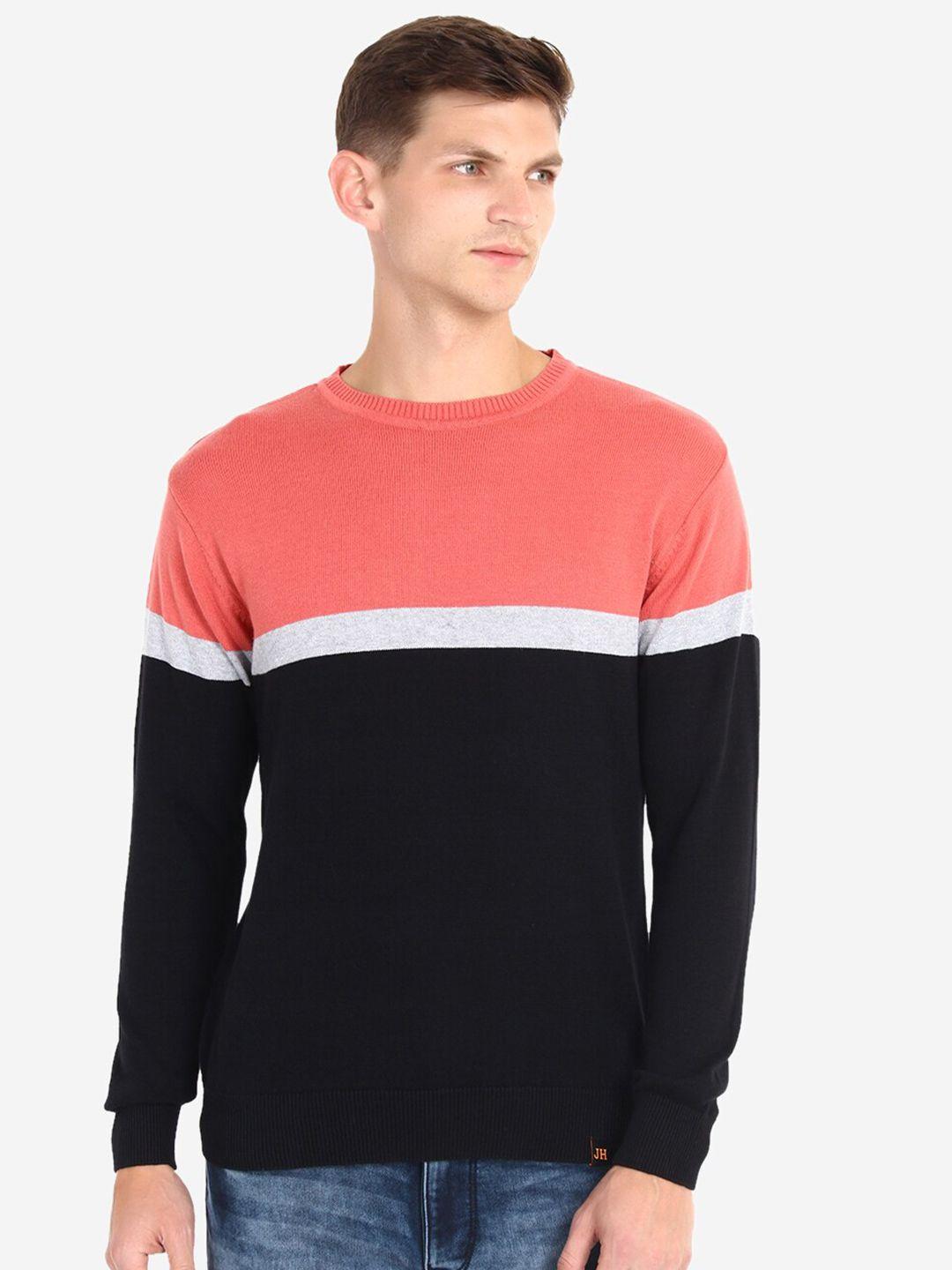 joe hazel men colourblocked cotton pullover