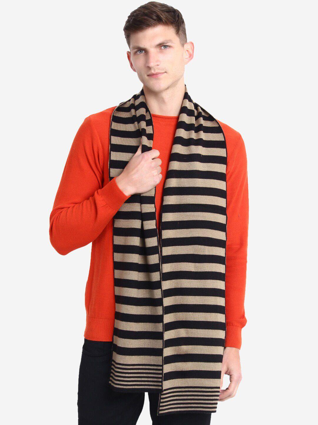 joe hazel men striped acrylic muffler