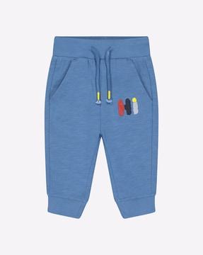 joggers with placement applique
