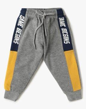 joggers with placement typographic print