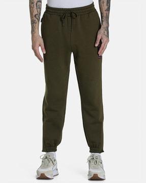 joggers with brand applique