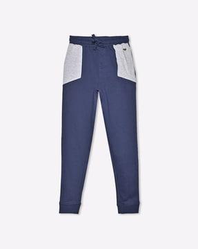 joggers with contrast patch pockets