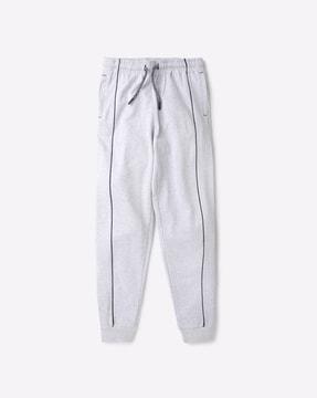 joggers with contrast piping