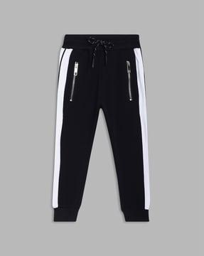 joggers with contrast side stripes