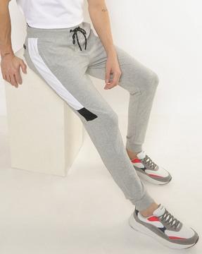 joggers with elasticated drawstring waist