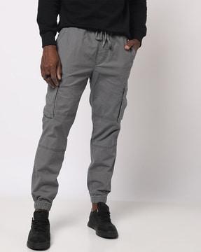 joggers with elasticated drawstring waist