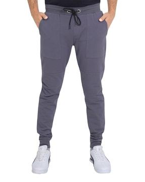 joggers with elasticated drawstring waist