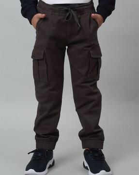 joggers with elasticated drawstring waist