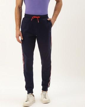 joggers with elasticated waistband & contrast taping