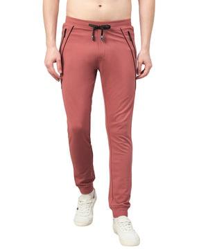 joggers with insert pockets & elasticated drawstring waist