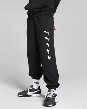 joggers with logo print