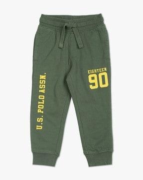 joggers with placement brand print