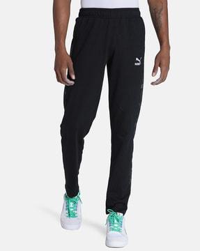 joggers with printed panel