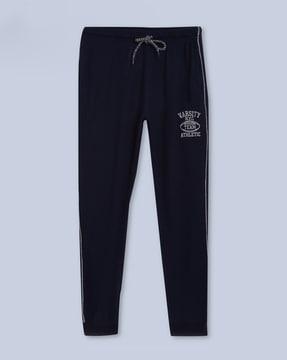 joggers with typographic embroidery