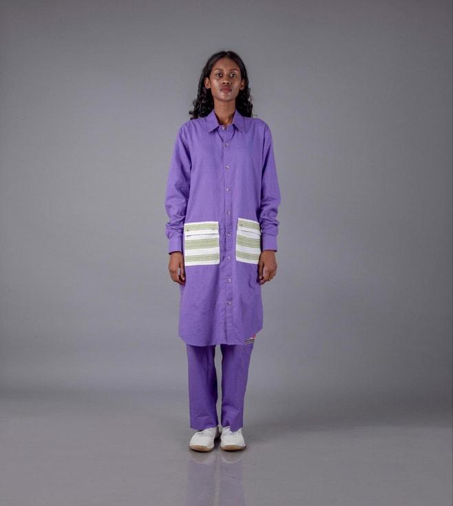 johargram women  purple solid cotton shirt