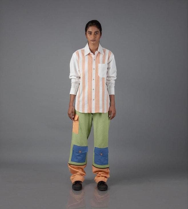 johargram women multi stripes cotton shirt