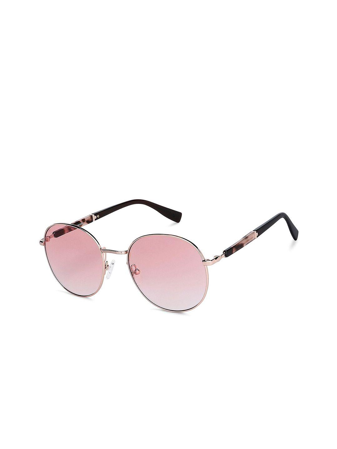 john jacobs women pink lens & brown polarised round sunglasses