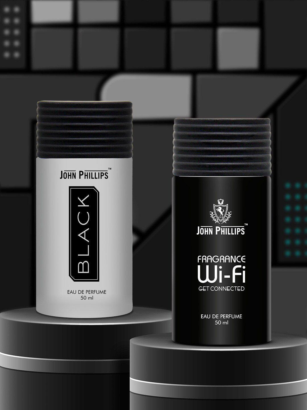john phillips men set of 2 luxury black & wi-fi eau de perfume 50ml each