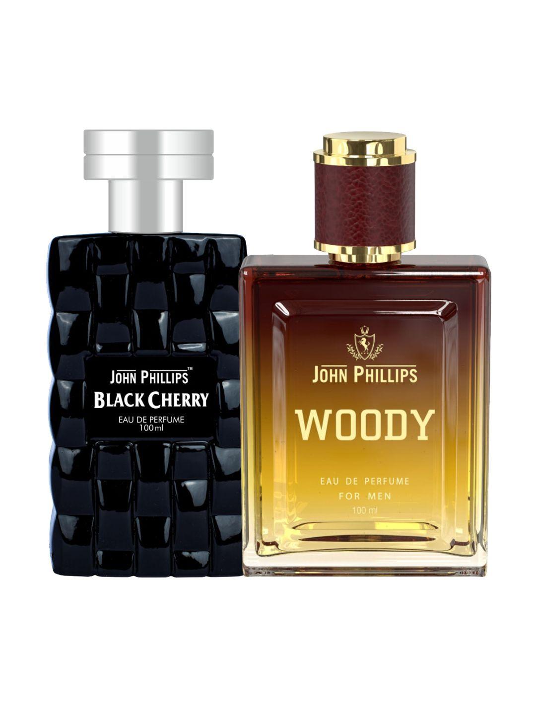 john phillips set of 2 black cherry & woody long lasting eau de parfum 100 ml each